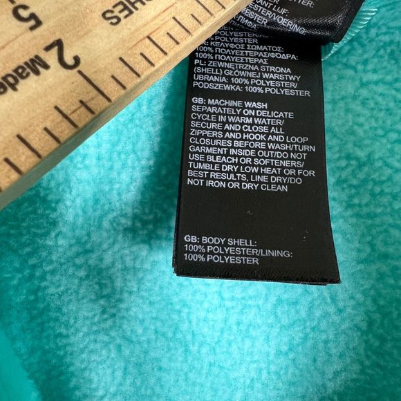 The North‎ Face Girls Turquoise/Green Fleece Zip-Up Sweater Size Large 14/16 - Picture 8 of 9